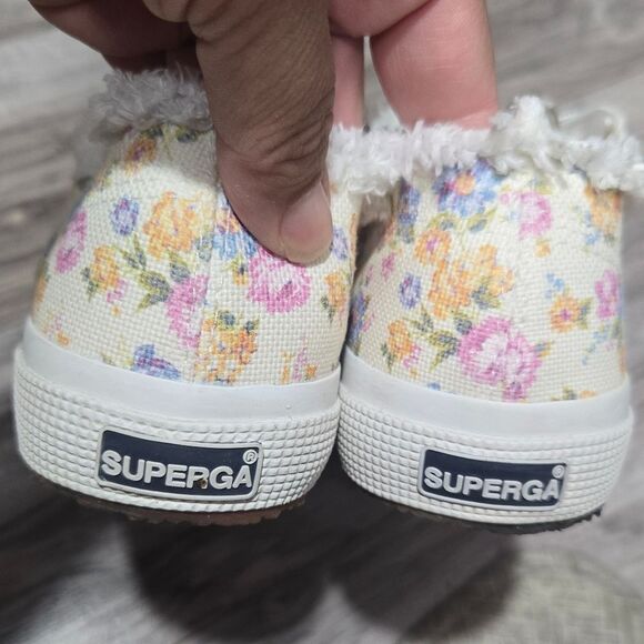 Superga x LoveShackFancy 2750 Flower Fringed Sneakers Sz 8 - Picture 12 of 16